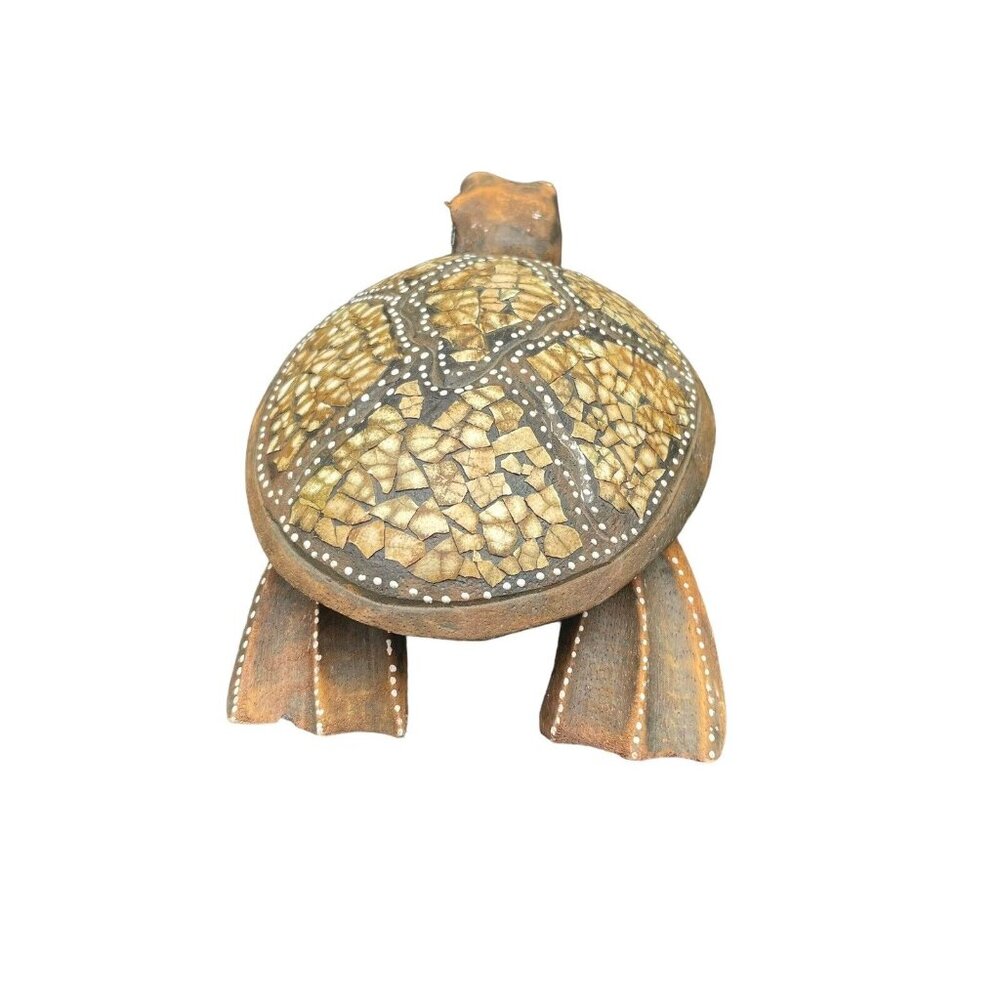 Vintage Folk Art Painted Wood Sea Turtle Candle Holder Costa Rica - Picture 4 of 8